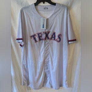 Men’s White Cool Max Texas Jersey #5. Size L NEW WITH TAG
